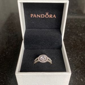 Pandora Sparkling Double Halo Ring